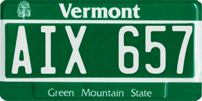VT license plate AIX657
