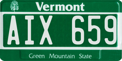 VT license plate AIX659
