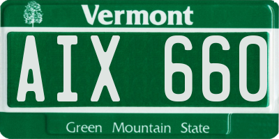 VT license plate AIX660