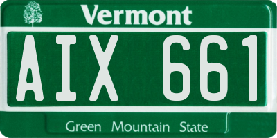 VT license plate AIX661