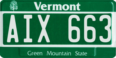 VT license plate AIX663