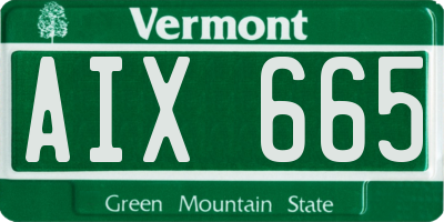 VT license plate AIX665