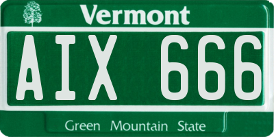 VT license plate AIX666