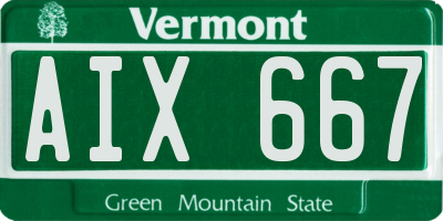 VT license plate AIX667
