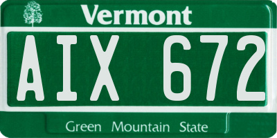 VT license plate AIX672