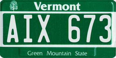 VT license plate AIX673