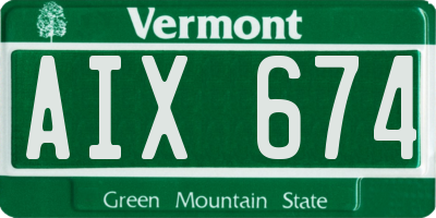 VT license plate AIX674