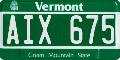 VT license plate AIX675