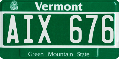 VT license plate AIX676