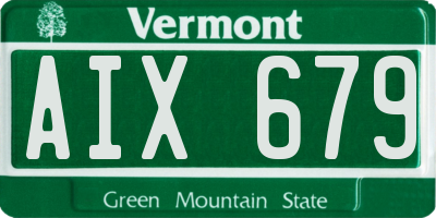 VT license plate AIX679