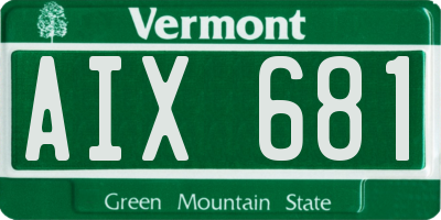 VT license plate AIX681