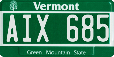 VT license plate AIX685