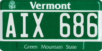 VT license plate AIX686