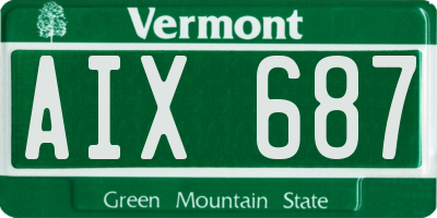 VT license plate AIX687