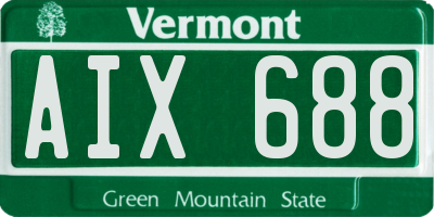VT license plate AIX688