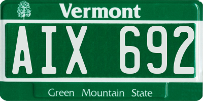 VT license plate AIX692