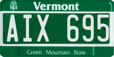 VT license plate AIX695