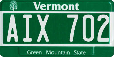 VT license plate AIX702