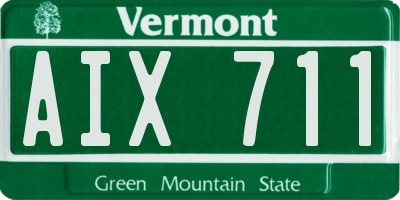 VT license plate AIX711
