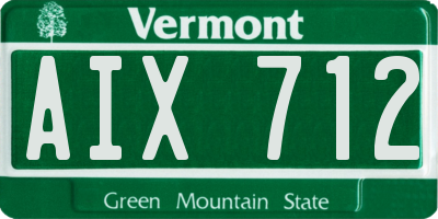 VT license plate AIX712