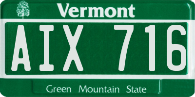 VT license plate AIX716