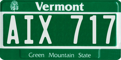 VT license plate AIX717