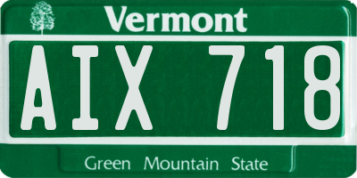 VT license plate AIX718