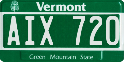 VT license plate AIX720