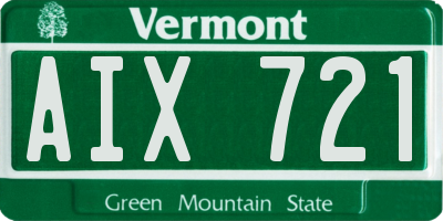 VT license plate AIX721