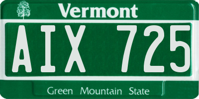 VT license plate AIX725