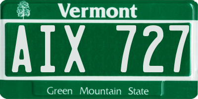 VT license plate AIX727