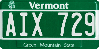 VT license plate AIX729
