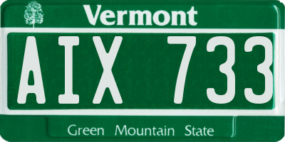 VT license plate AIX733