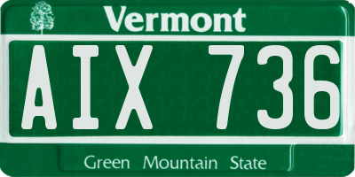 VT license plate AIX736