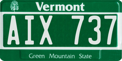 VT license plate AIX737