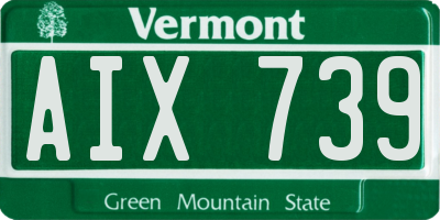 VT license plate AIX739