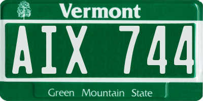 VT license plate AIX744