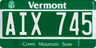 VT license plate AIX745