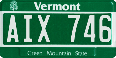 VT license plate AIX746