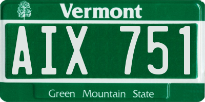 VT license plate AIX751