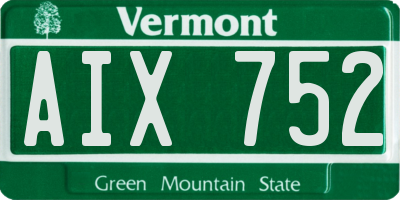 VT license plate AIX752