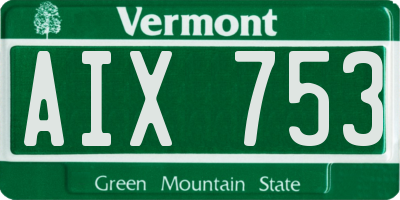 VT license plate AIX753