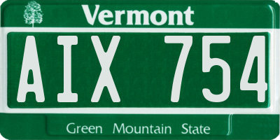VT license plate AIX754