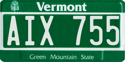 VT license plate AIX755