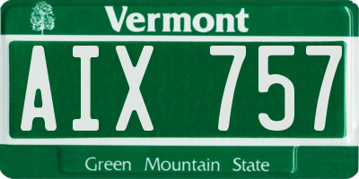 VT license plate AIX757