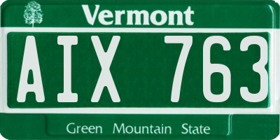 VT license plate AIX763