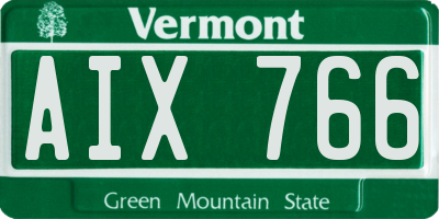VT license plate AIX766