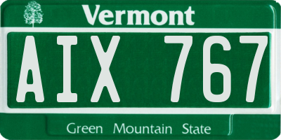 VT license plate AIX767