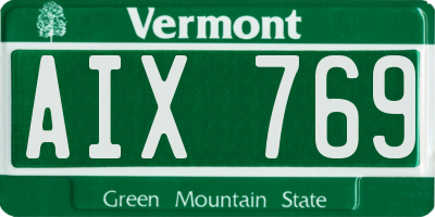 VT license plate AIX769