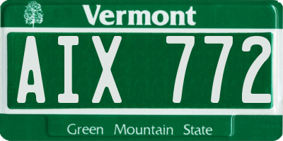 VT license plate AIX772